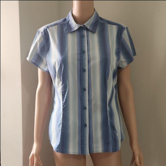 *2 for $8*  Ladies Stretch Office Blouse, Large - Picture 1 of 10